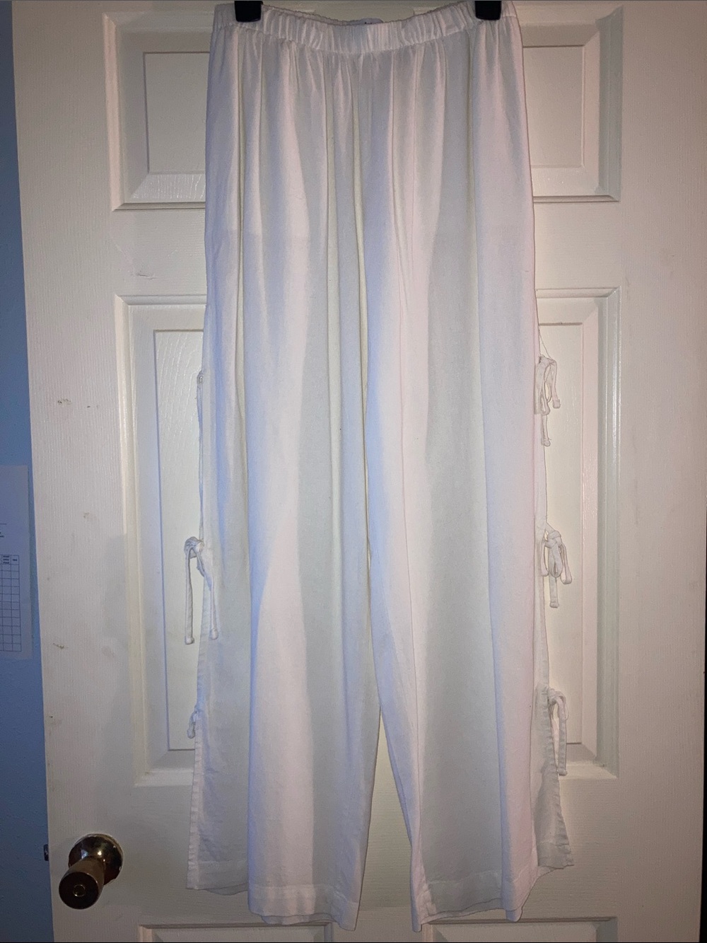Vanilla Star Ivory Elastic-Waist Wide Leg Pants